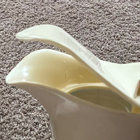 Vintage Clear Textured Glass Juice Syrup Pitcher Cream Plastic Pour Spout Lid - Picture 5 of 5